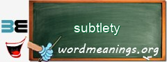 WordMeaning blackboard for subtlety